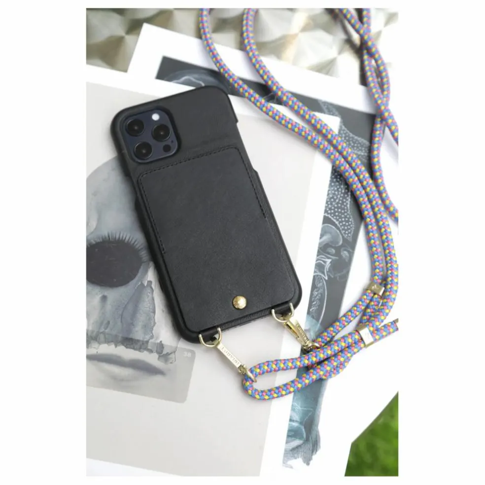Coque Iphone Lou en cuir | Noir