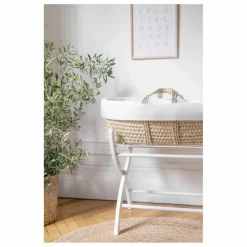 Couffin tressage feuilles de palme | Blanc