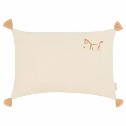 Coussin à pompons - Lin Français | Gingembre