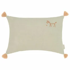 Coussin à pompons - Lin Français | Matcha