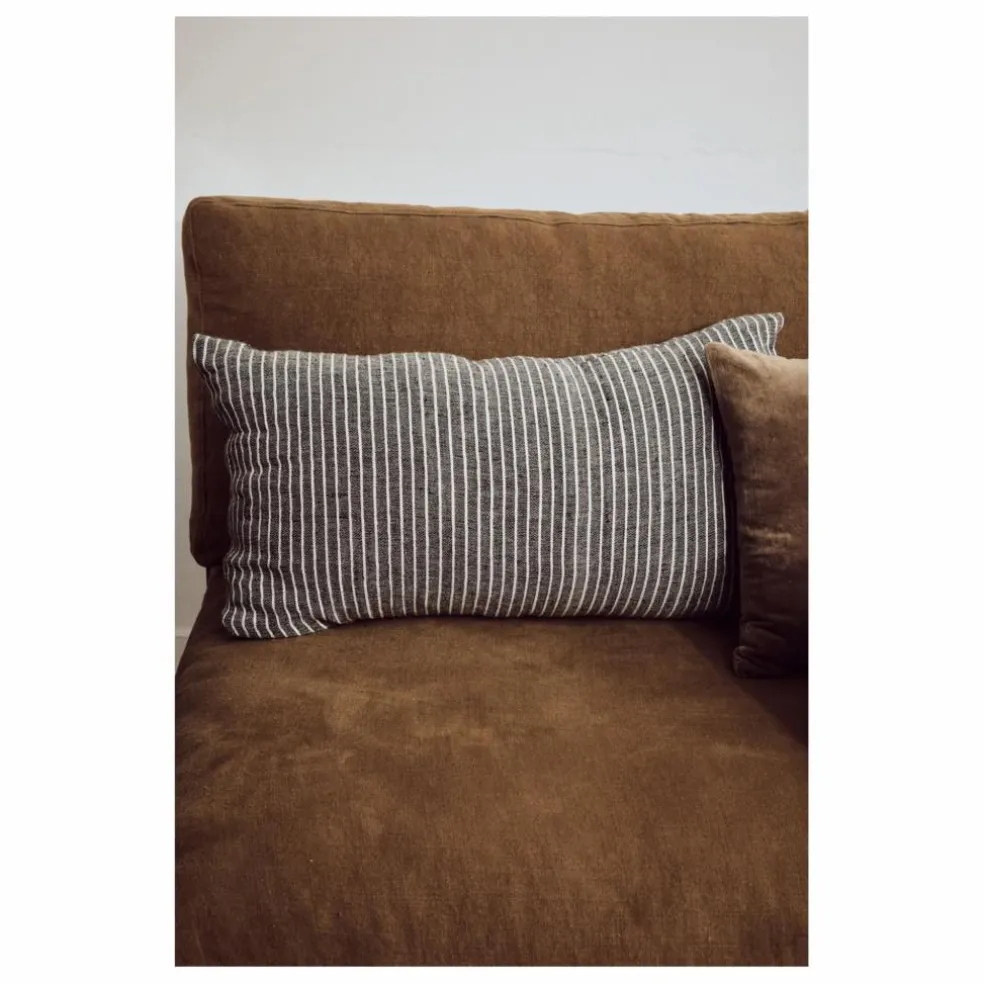 Coussin à rayures | Noir