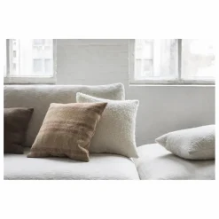 Coussin à rayures en lin | Ocre