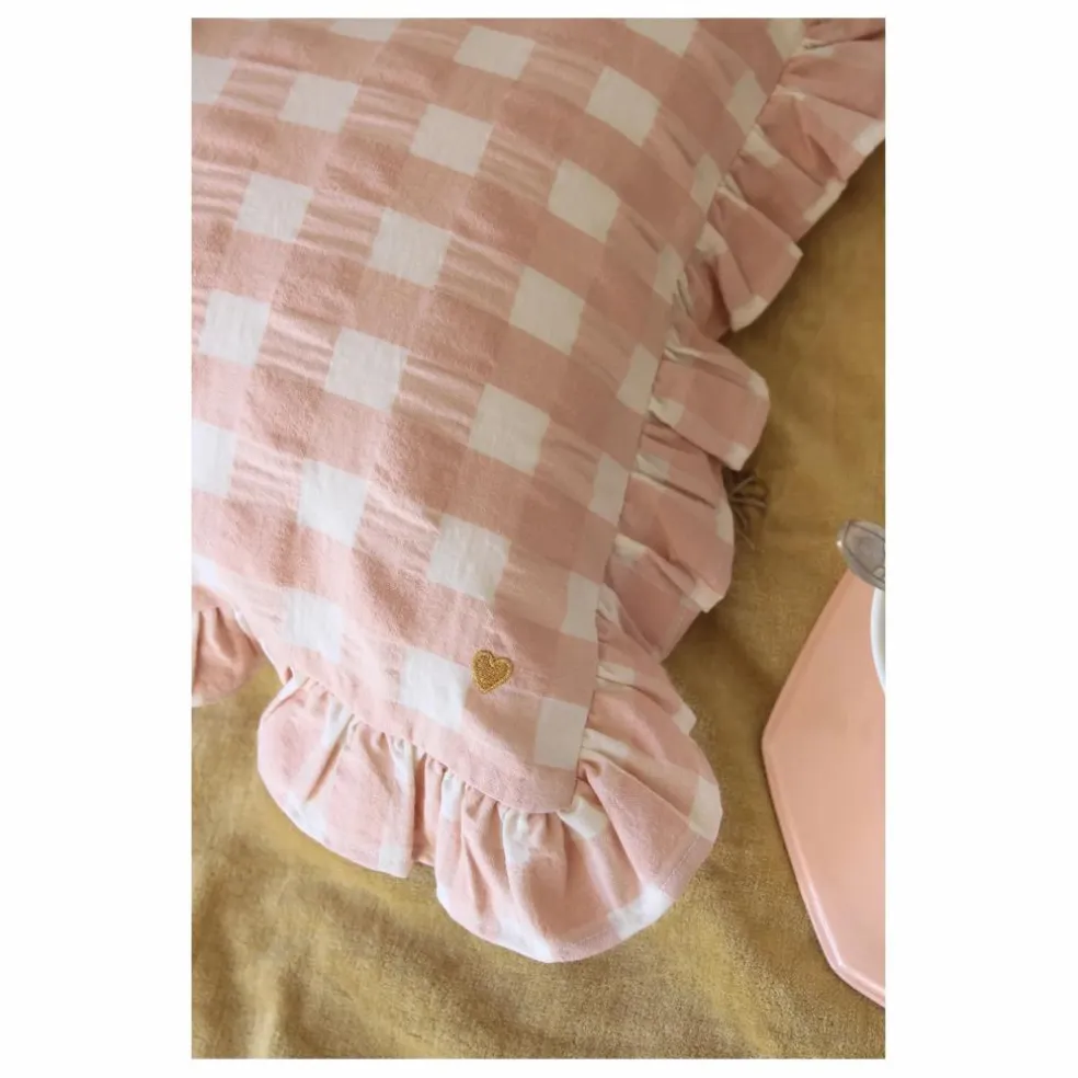 Coussin à volant | Rose pâle