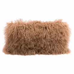 Coussin basic en peau de chèvre du Tibet | Terracotta