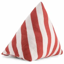 Coussin berlingot Divino à rayures en jacquard | Brique