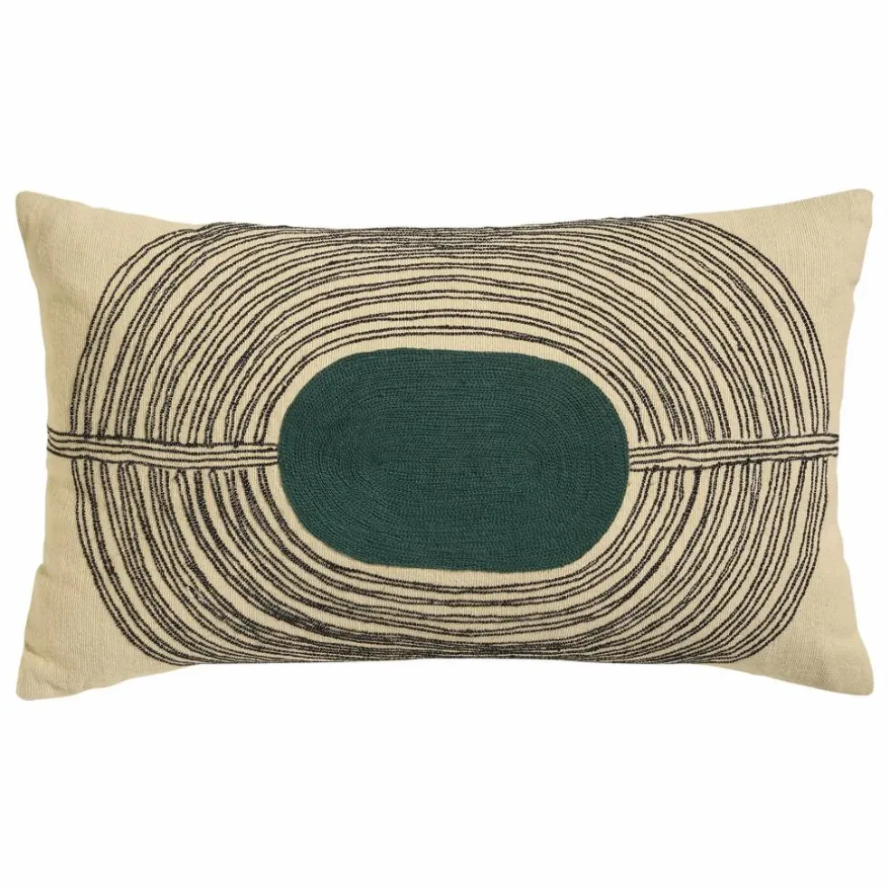 Coussin brodé Mirage | Bleu Sarah