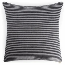 Coussin carré Carino en tissu rayé | Bleu nuit