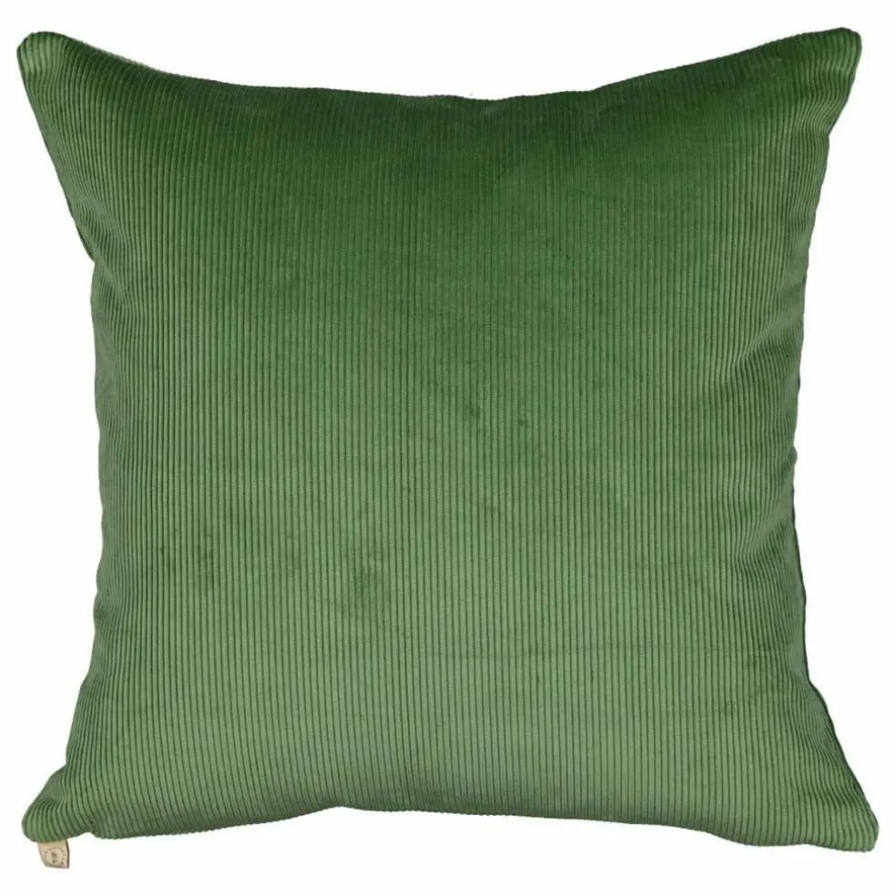 Coussin carré Carino en velours côtelé | Vert amande