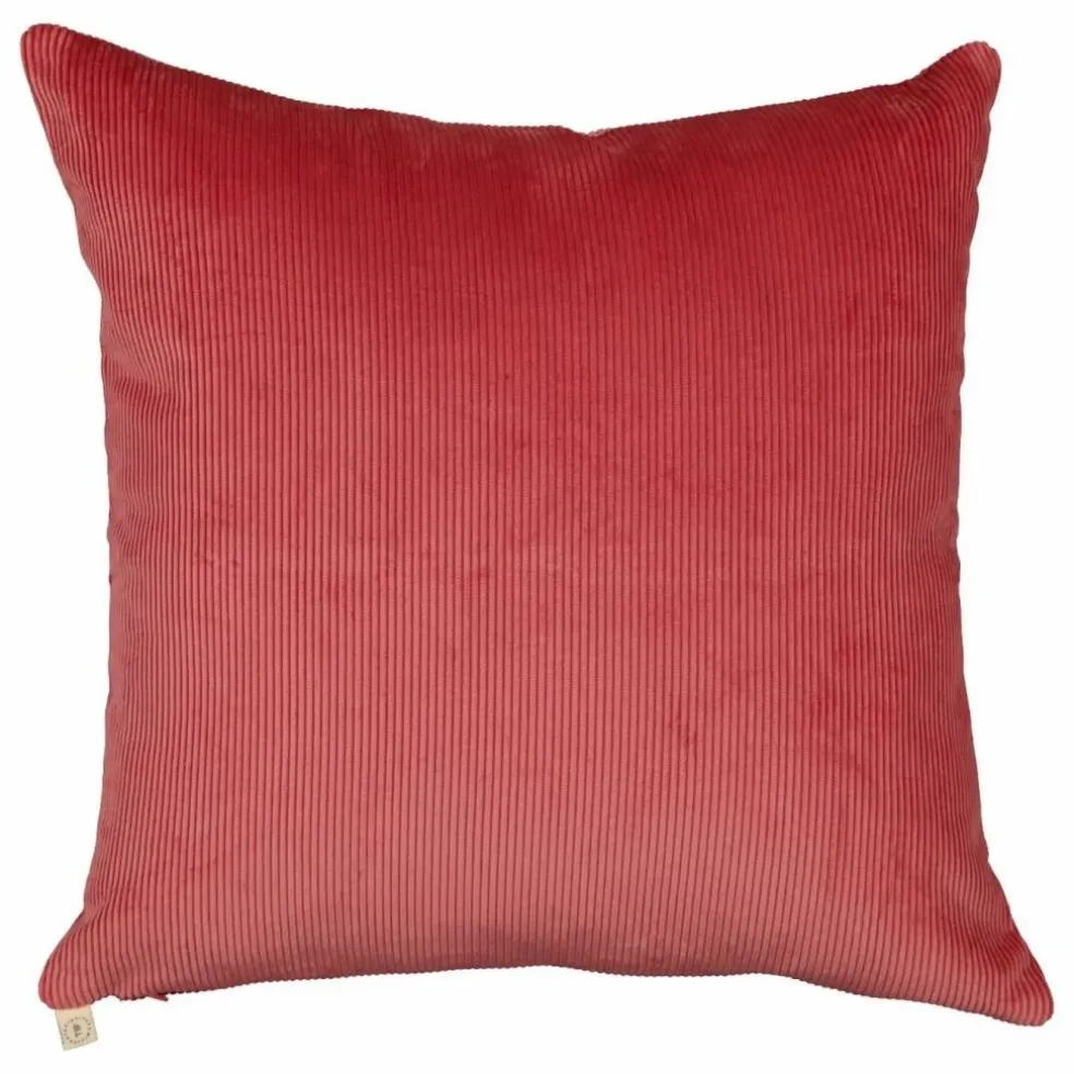 Coussin carré Carino en velours côtelé | Rose