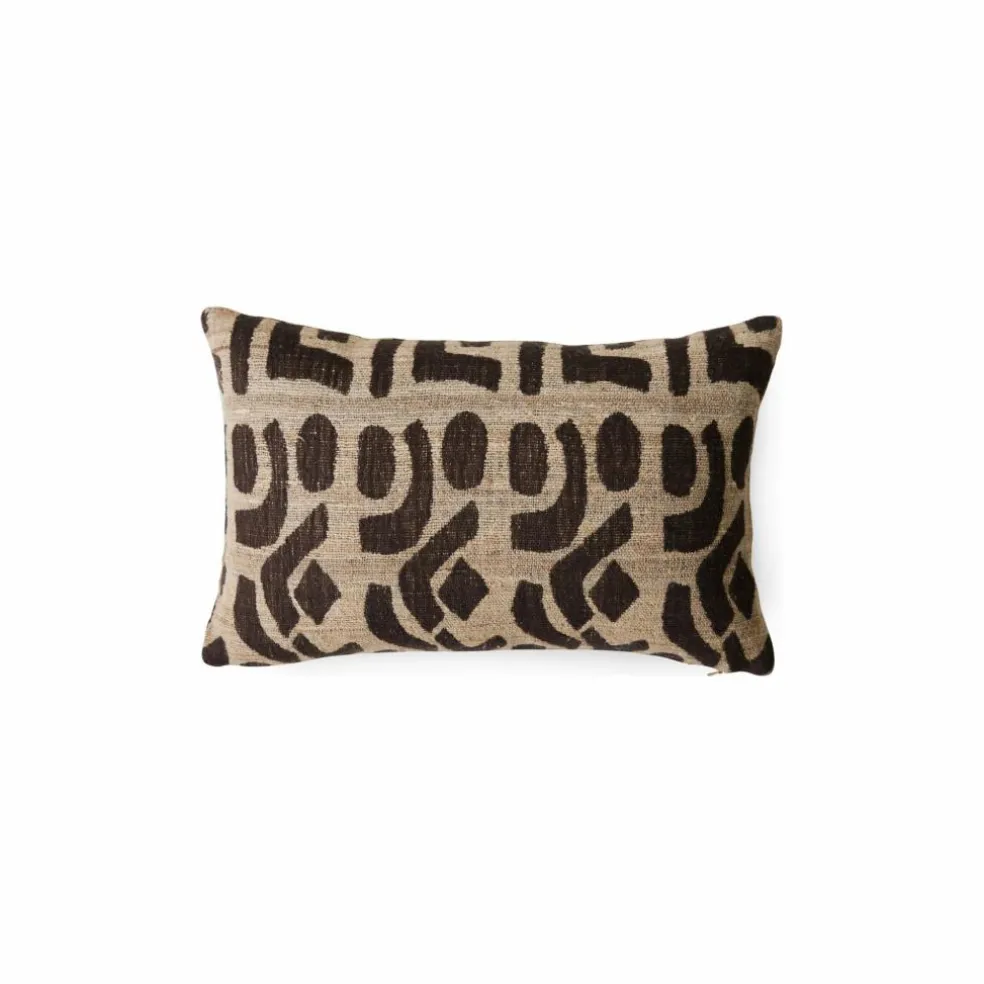 Coussin en laine et soie | Marron