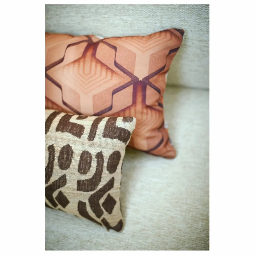 Coussin en laine et soie | Marron