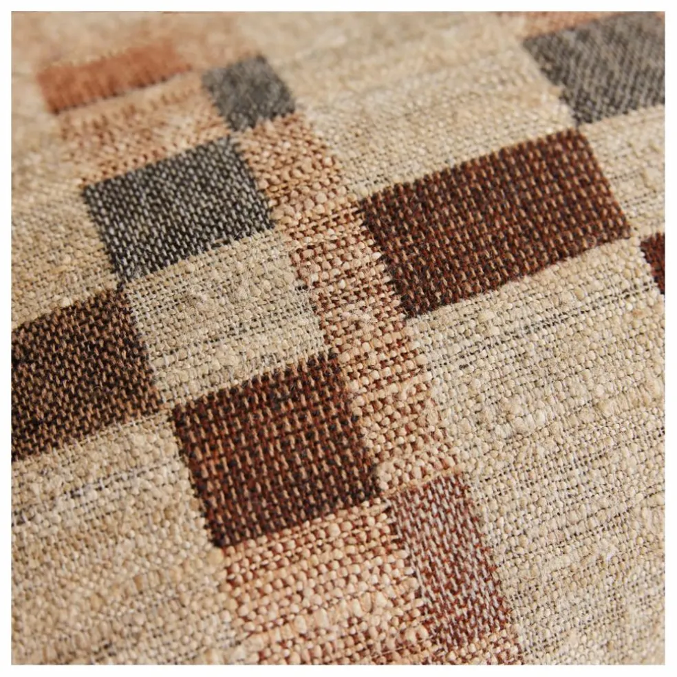 Coussin en laine et soie | Marron