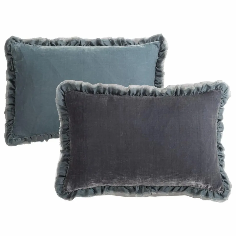 Coussin en velours de soie Séraphine | Bleu
