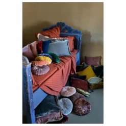 Coussin en velours de soie Séraphine | Bleu
