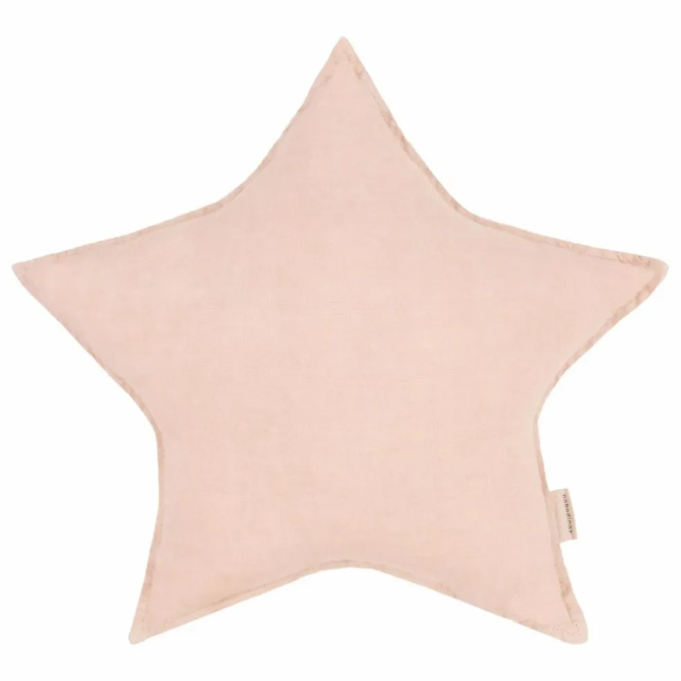 Coussin Etoile - Lin Français | Rose poudré