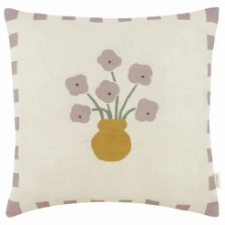 Coussin Fleurs - Lin Français | Lilas