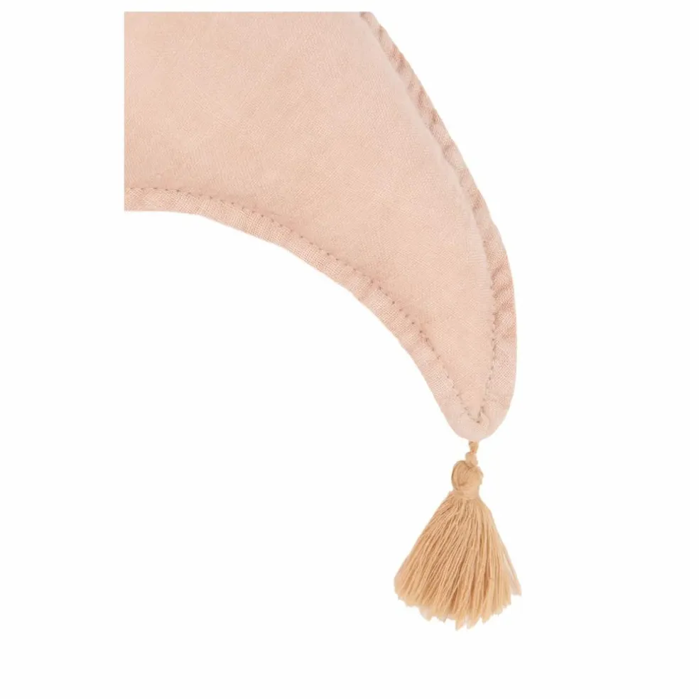 Coussin Lune - Lin Français | Rose poudré