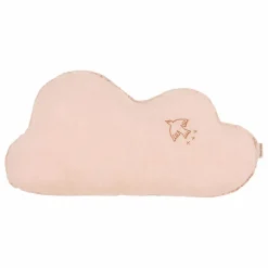 Coussin Nuage avec broderie Oiseau - Lin Français | Rose poudré