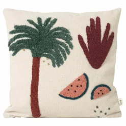 Coussin palmier | Blanc