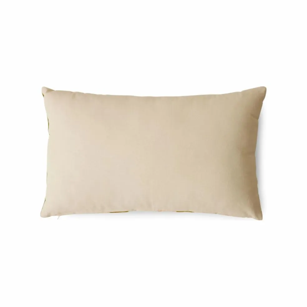 Coussin rayé en velours | Crème