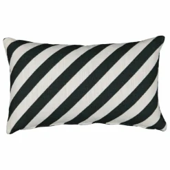 Coussin rectangulaire Carino en tissu rayé | Bleu nuit