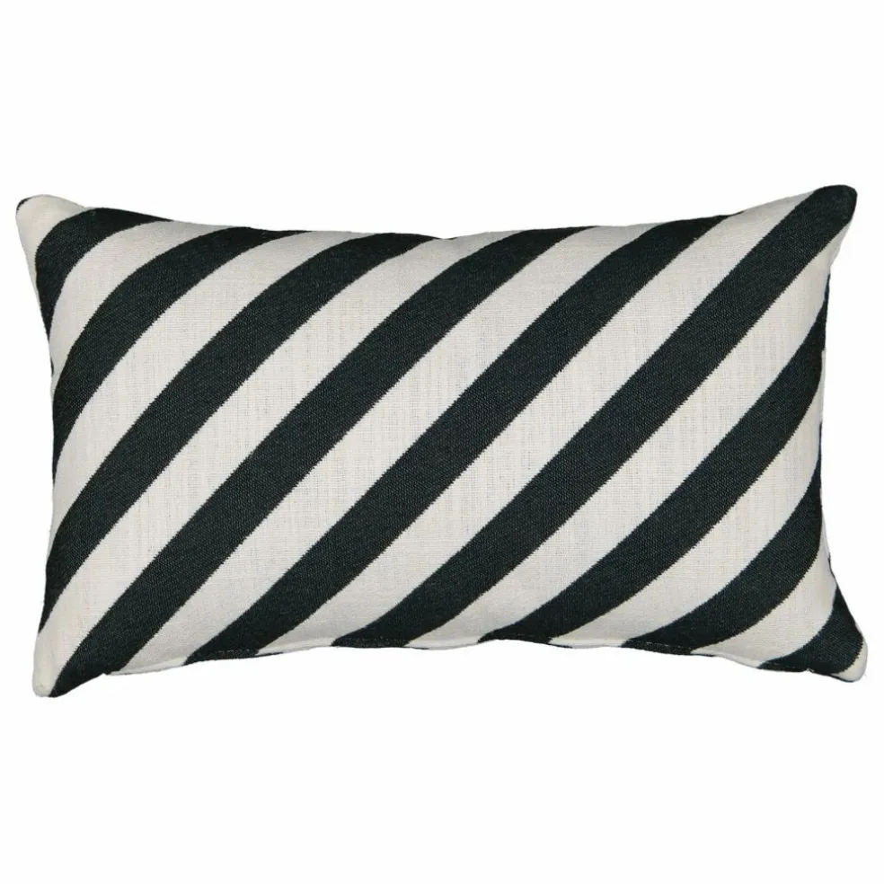Coussin rectangulaire Carino en tissu rayé | Bleu nuit