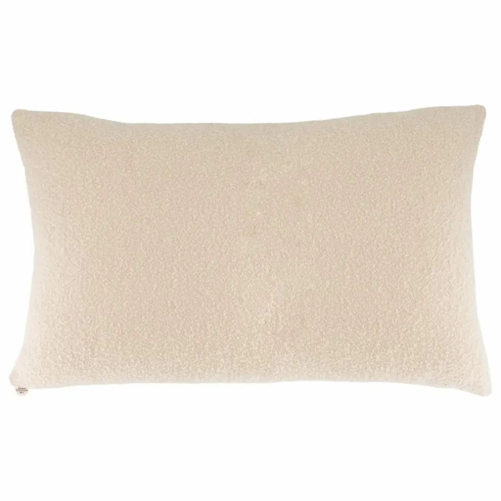 Coussin rectangulaire Carino en laine bouclette | Crème