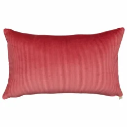 Coussin rectangulaire Carino en velours côtelé | Rose