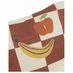 Coussin rectangulaire Fruits Vibes - Lin Français | Camel