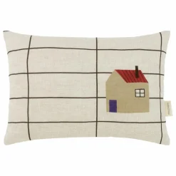 Coussin rectangulaire Maison Vibes - Lin Français | Ecru