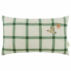 Coussin rectangulaire Oiseau Vibes - Lin Français | Vert