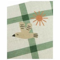 Coussin rectangulaire Oiseau Vibes - Lin Français | Vert