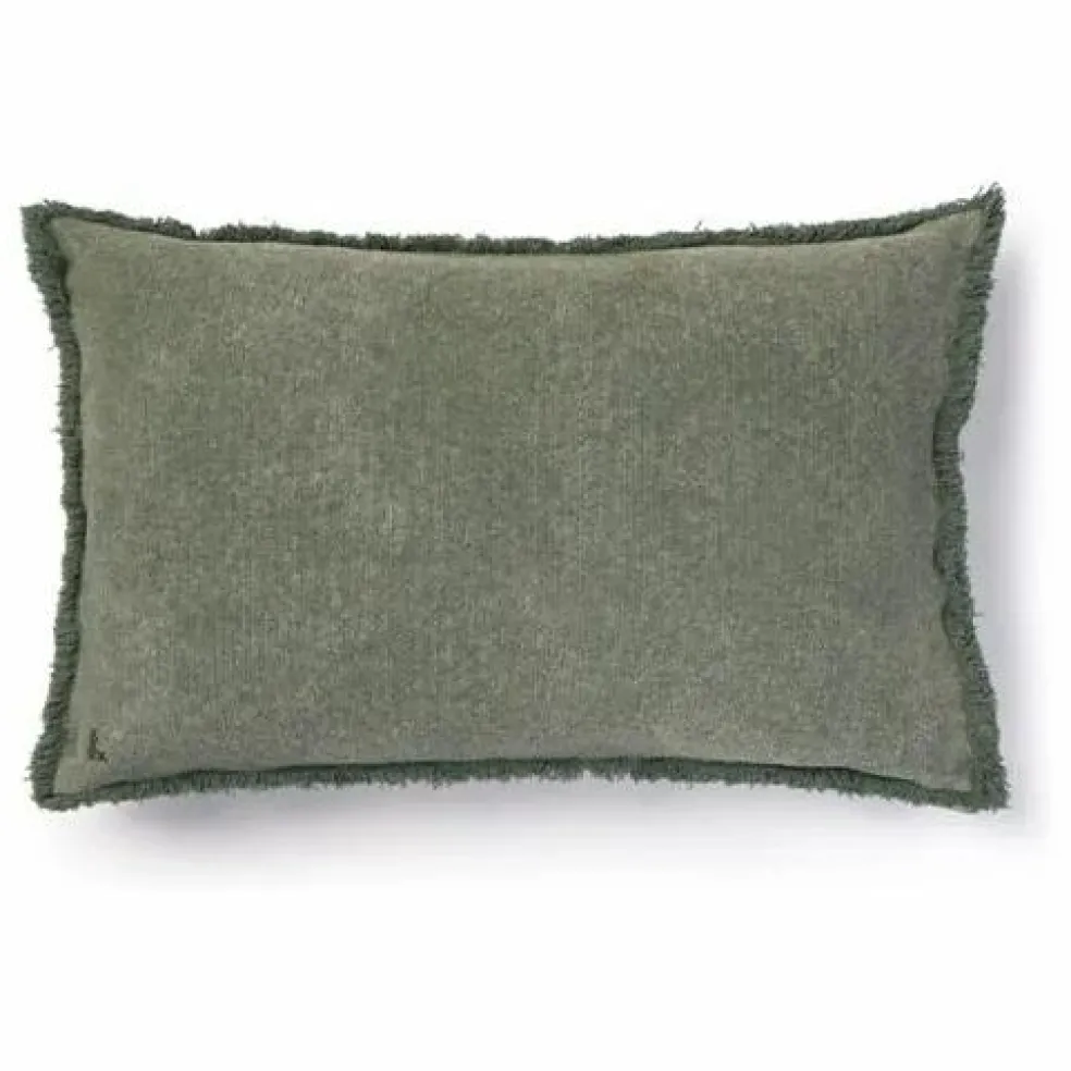 Coussin rectangulaire Stonewashed | Vert foncé