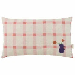 Coussin rectangulaire Tulipe Vibes - Lin Français | Rose