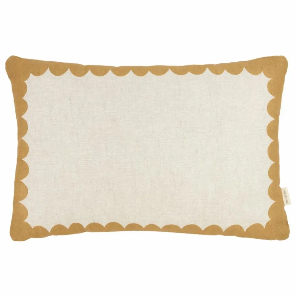 Coussin rectangulaire Vibes - Lin Français | Jaune moutarde