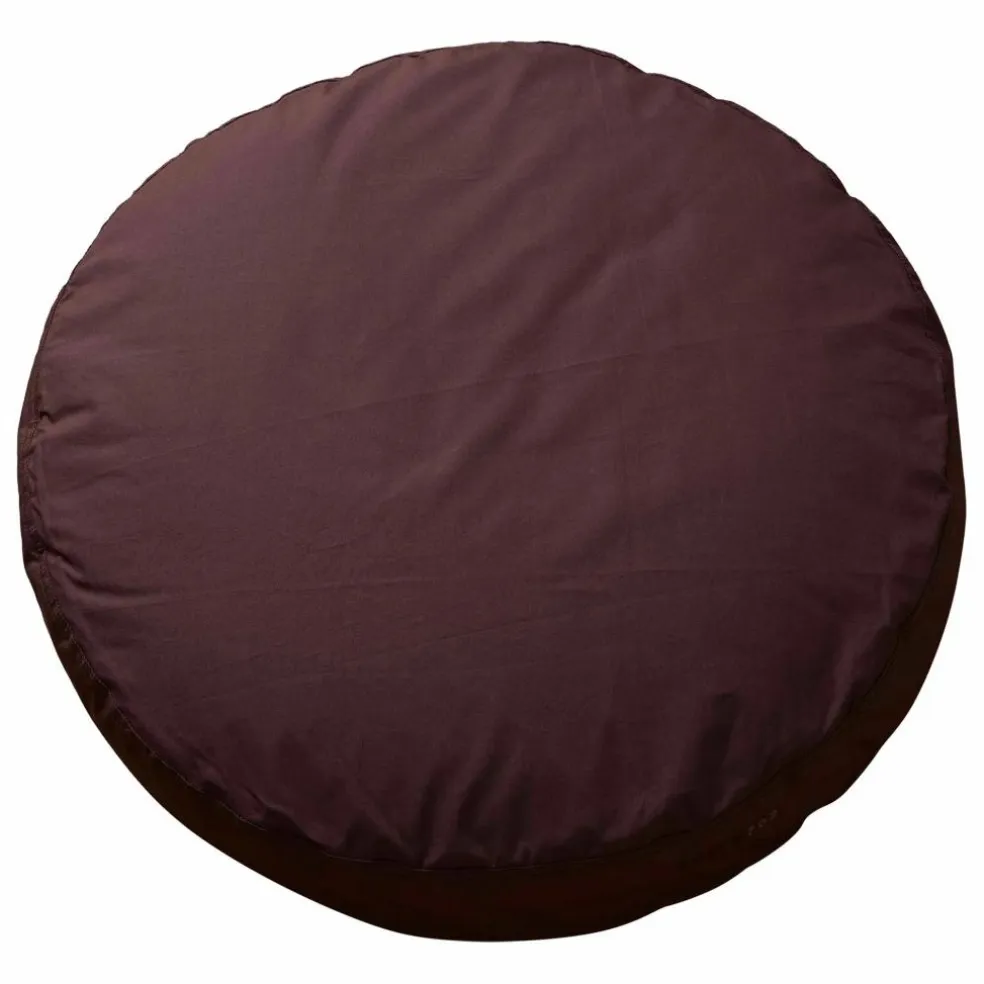 Coussin rond Bigdot en percale organique - Coffee Brown | Café
