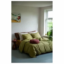 Coussin rond Bigdot en percale organique - Coffee Brown | Café