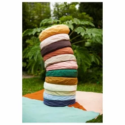 Coussin rond en percale organique | Bleu marine