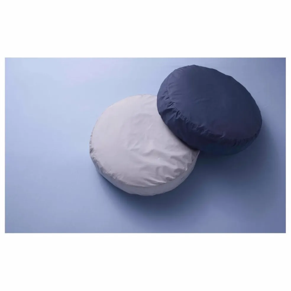 Coussin rond en percale organique | Bleu marine