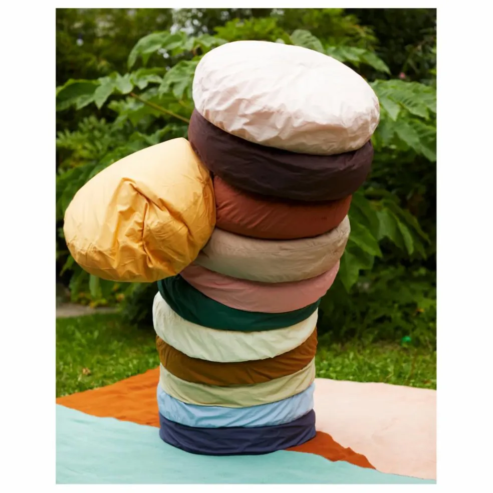 Coussin rond en percale organique | Blush