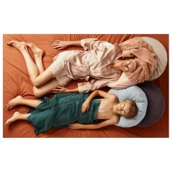 Coussin rond en percale organique | Rose poudré