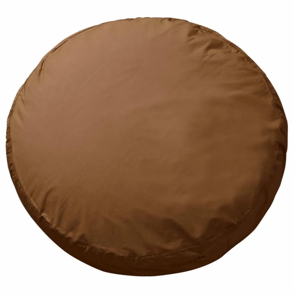Coussin rond en percale organique | Khaki
