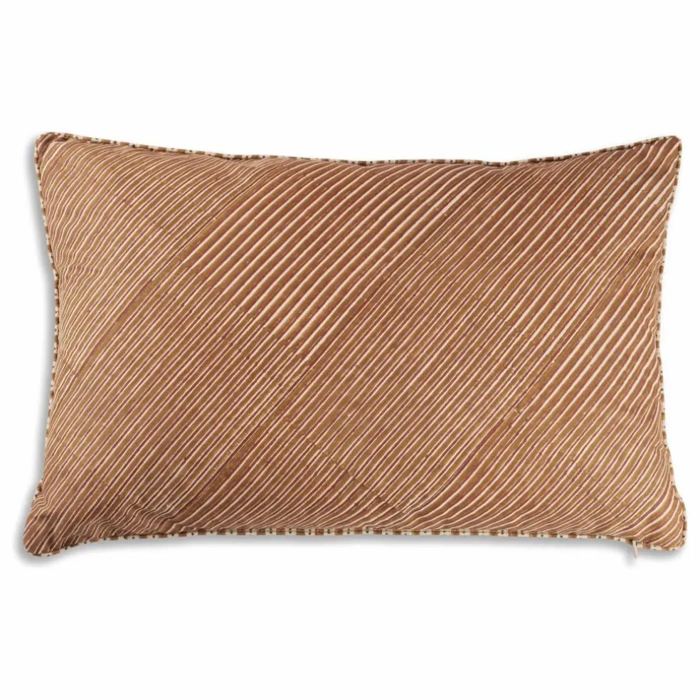 Coussin réversible en velours Yuki Ocre
