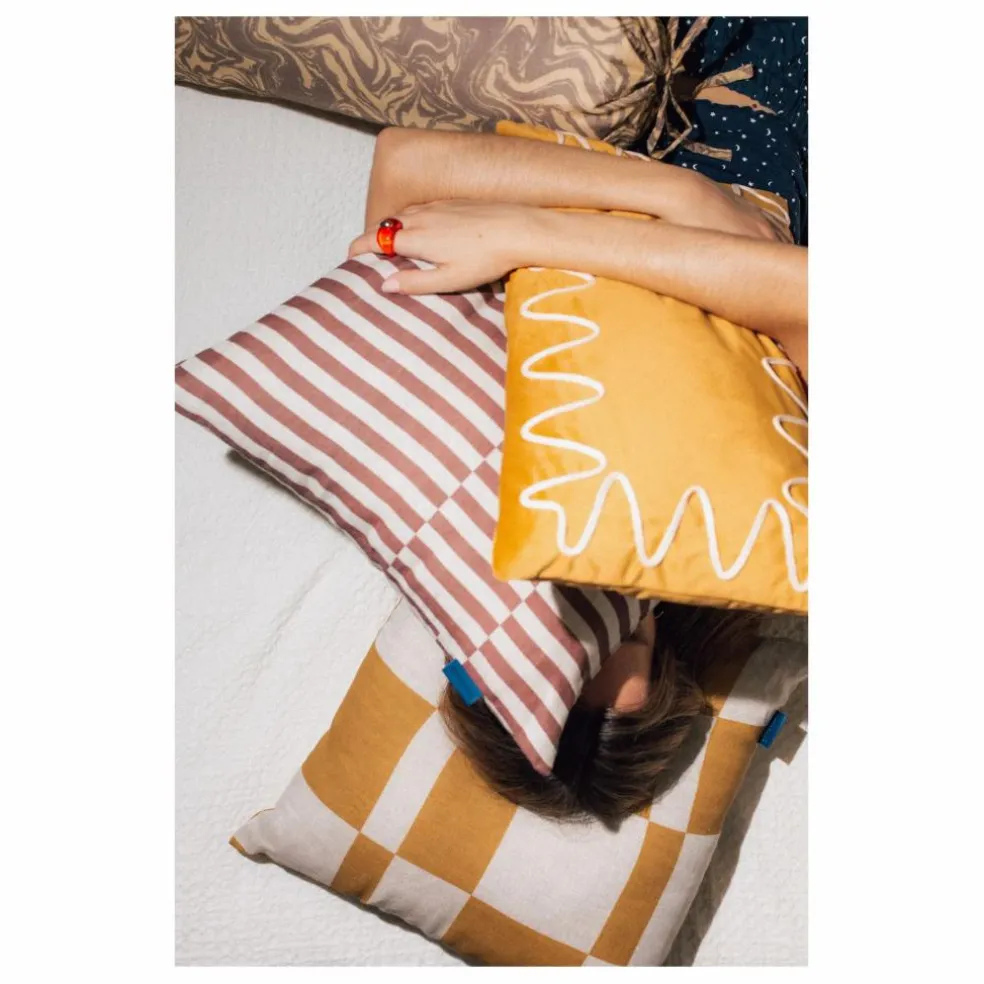 Coussin Stanley Tiles | Jaune moutarde