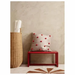 Coussin tufté à pois | Camel