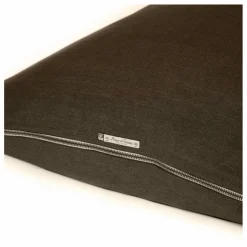 Coussin Vice Versa Black Line en lin stone washed | Vert kaki