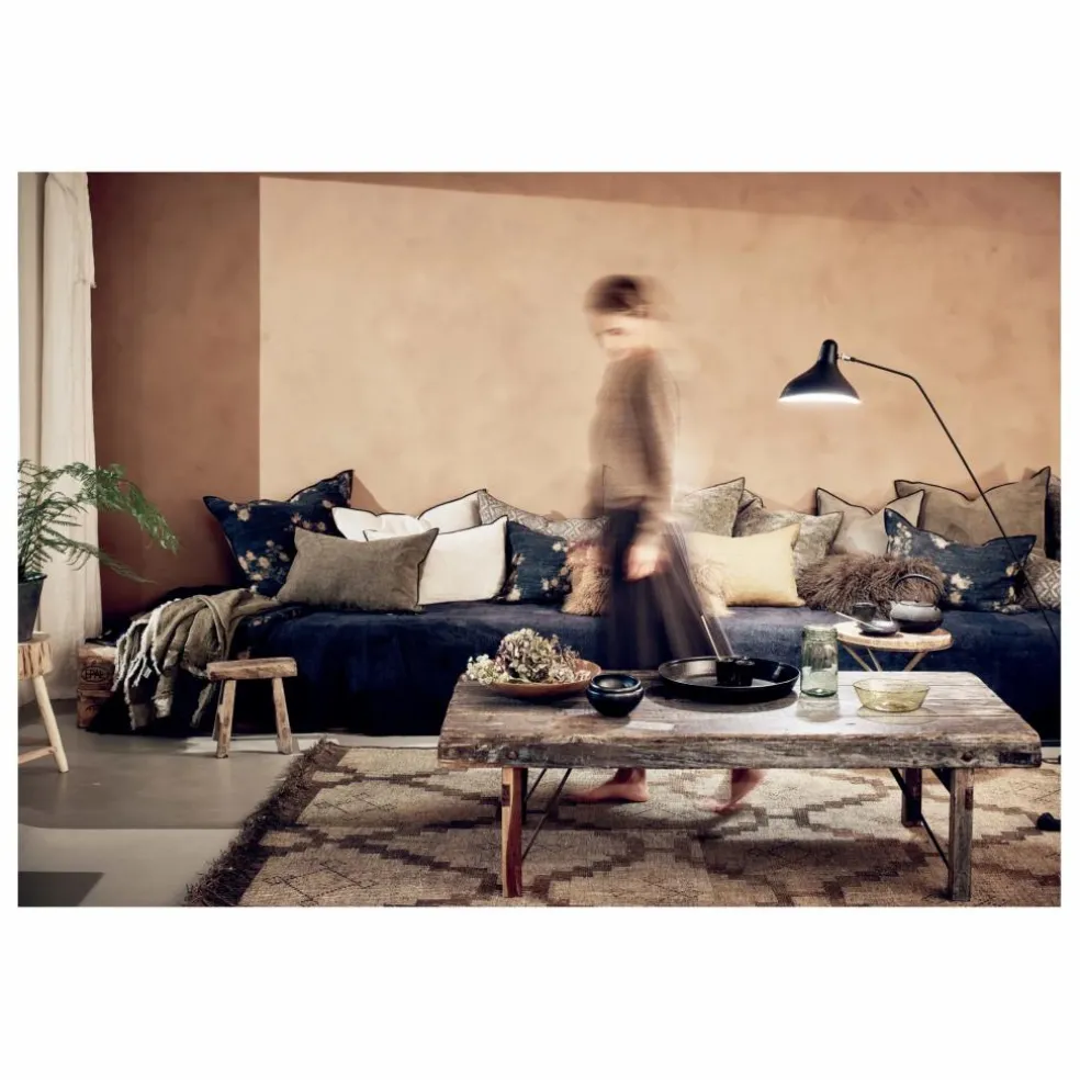 Coussin Vice Versa en lin wabi sabi | Les roses ocre