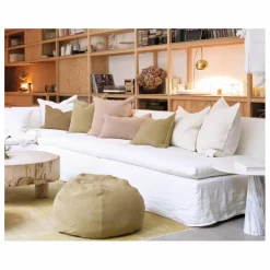 Coussin Vice Versa en toile Formentera | Blanc