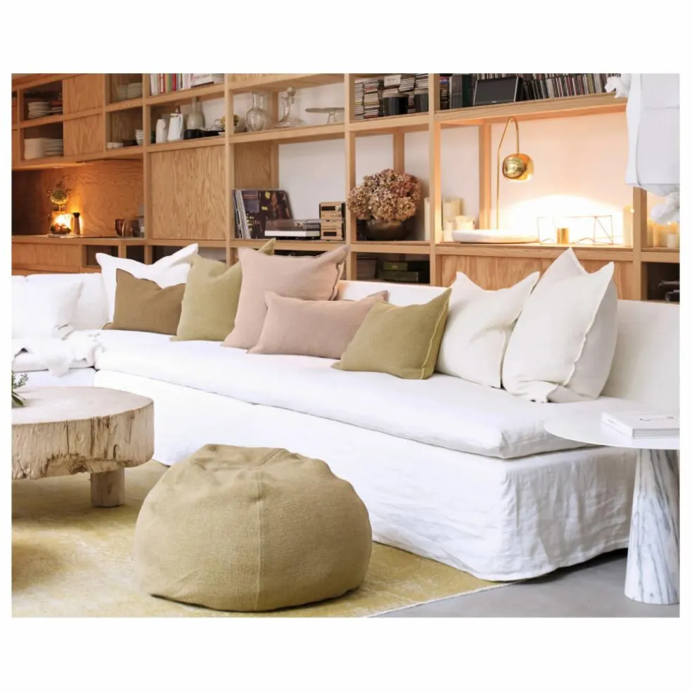 Coussin Vice Versa en toile Formentera | Blanc