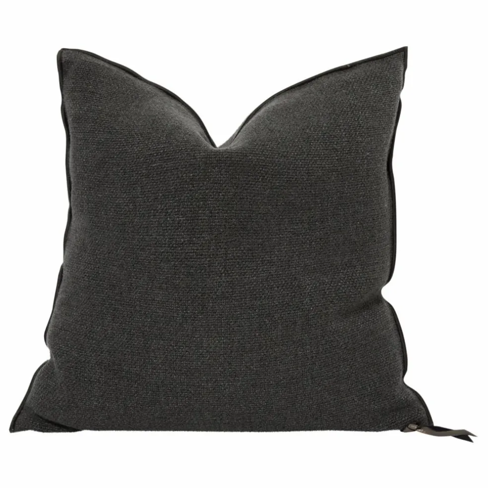 Coussin Vice Versa en toile Formentera | Charbon